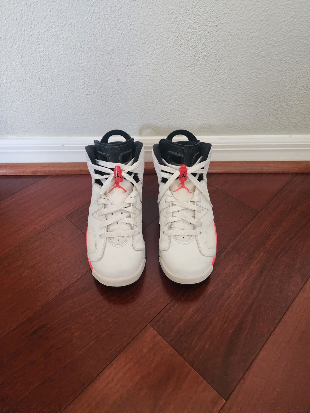 Jordan White and Pink High-Top Sneakers (Youth Size)